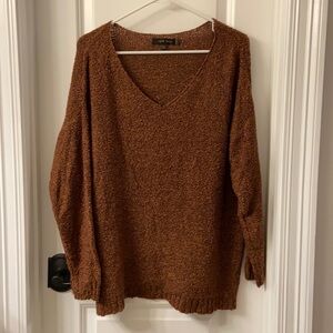 Love Tree Knit Orange Brown Sweater.